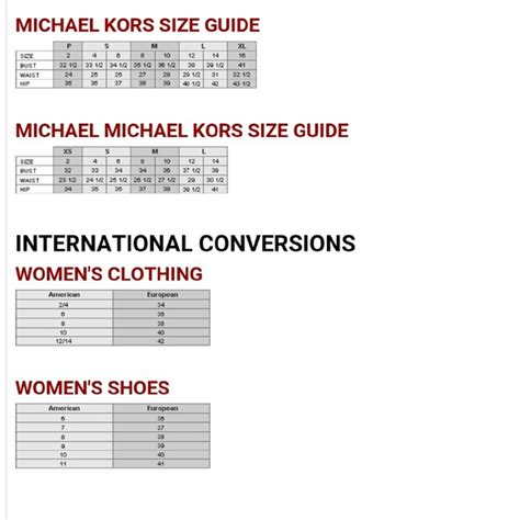 correspondance taille michael kors|Michael Kors size chart .